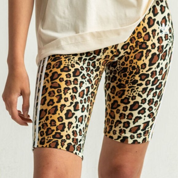 Adidas Biker Shorts Animal Print - Picture 1 of 4